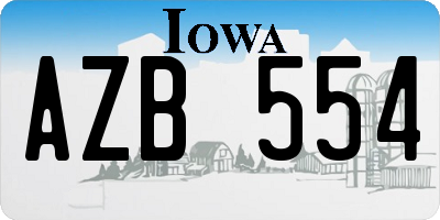 IA license plate AZB554