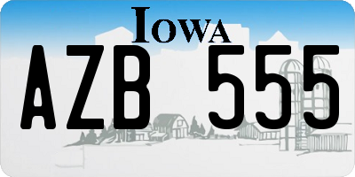 IA license plate AZB555