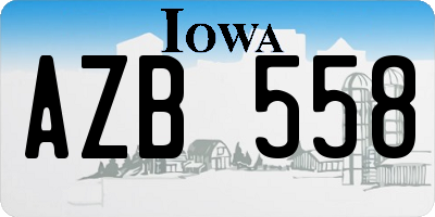 IA license plate AZB558