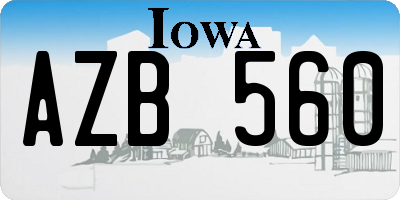 IA license plate AZB560