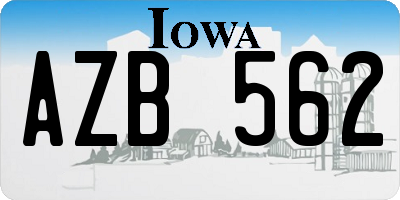 IA license plate AZB562