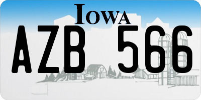 IA license plate AZB566