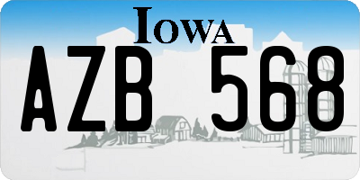 IA license plate AZB568