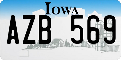 IA license plate AZB569