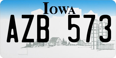 IA license plate AZB573