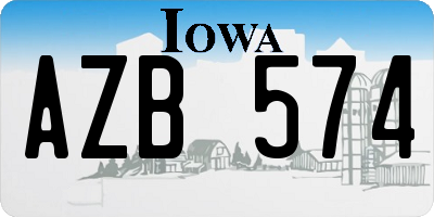 IA license plate AZB574