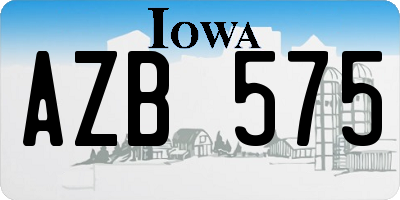 IA license plate AZB575