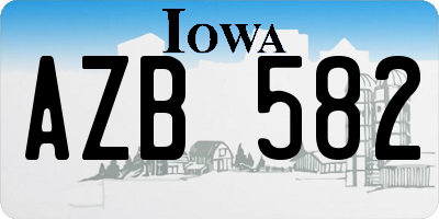 IA license plate AZB582