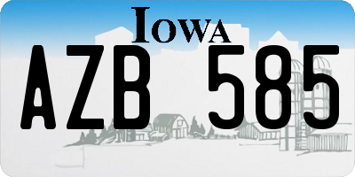 IA license plate AZB585
