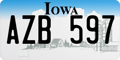 IA license plate AZB597