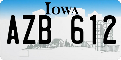 IA license plate AZB612