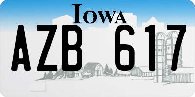 IA license plate AZB617