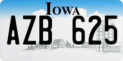 IA license plate AZB625