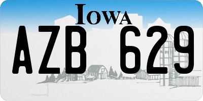 IA license plate AZB629