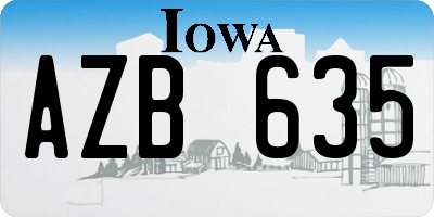 IA license plate AZB635