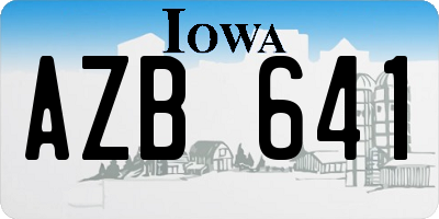 IA license plate AZB641