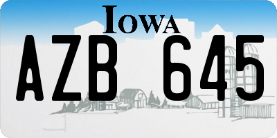 IA license plate AZB645