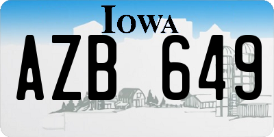 IA license plate AZB649