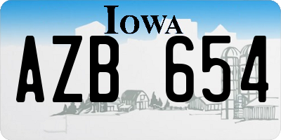 IA license plate AZB654
