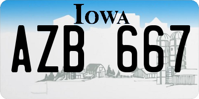 IA license plate AZB667