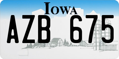IA license plate AZB675