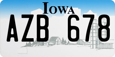 IA license plate AZB678