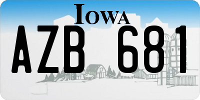 IA license plate AZB681