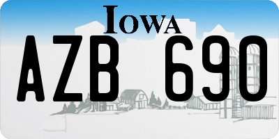 IA license plate AZB690