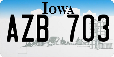 IA license plate AZB703