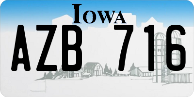 IA license plate AZB716