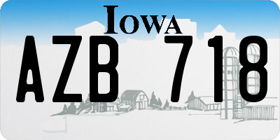 IA license plate AZB718