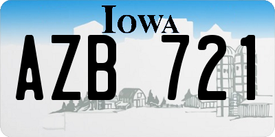 IA license plate AZB721