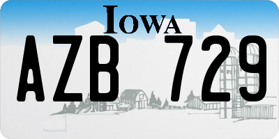 IA license plate AZB729
