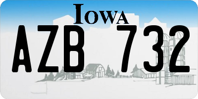 IA license plate AZB732
