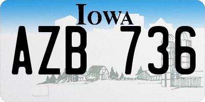 IA license plate AZB736