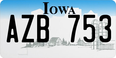 IA license plate AZB753