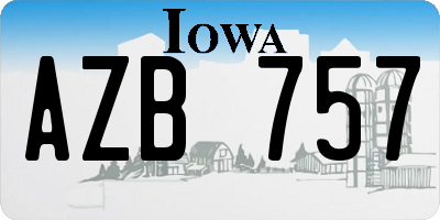 IA license plate AZB757
