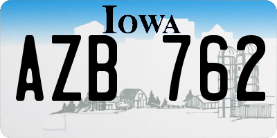 IA license plate AZB762