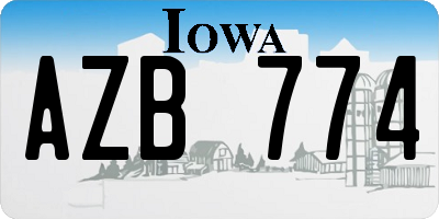 IA license plate AZB774
