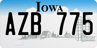 IA license plate AZB775