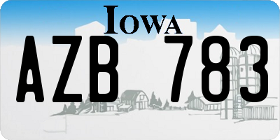 IA license plate AZB783