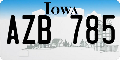 IA license plate AZB785
