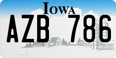 IA license plate AZB786