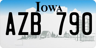 IA license plate AZB790