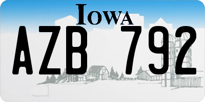 IA license plate AZB792