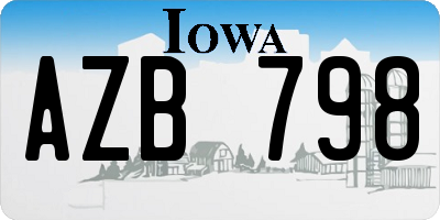 IA license plate AZB798