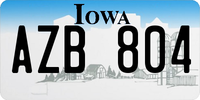 IA license plate AZB804