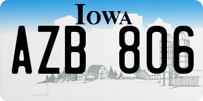 IA license plate AZB806