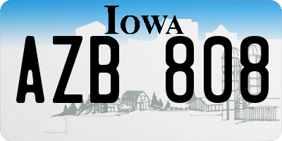 IA license plate AZB808