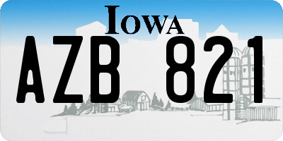 IA license plate AZB821
